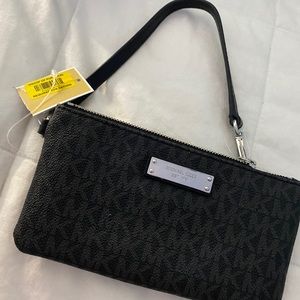 Michael Kors Black MK Jet set Wristlet
